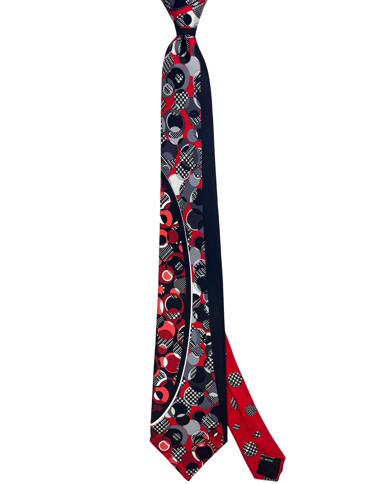 Pancaldi Silk Tie Black Gray Patterned Dots