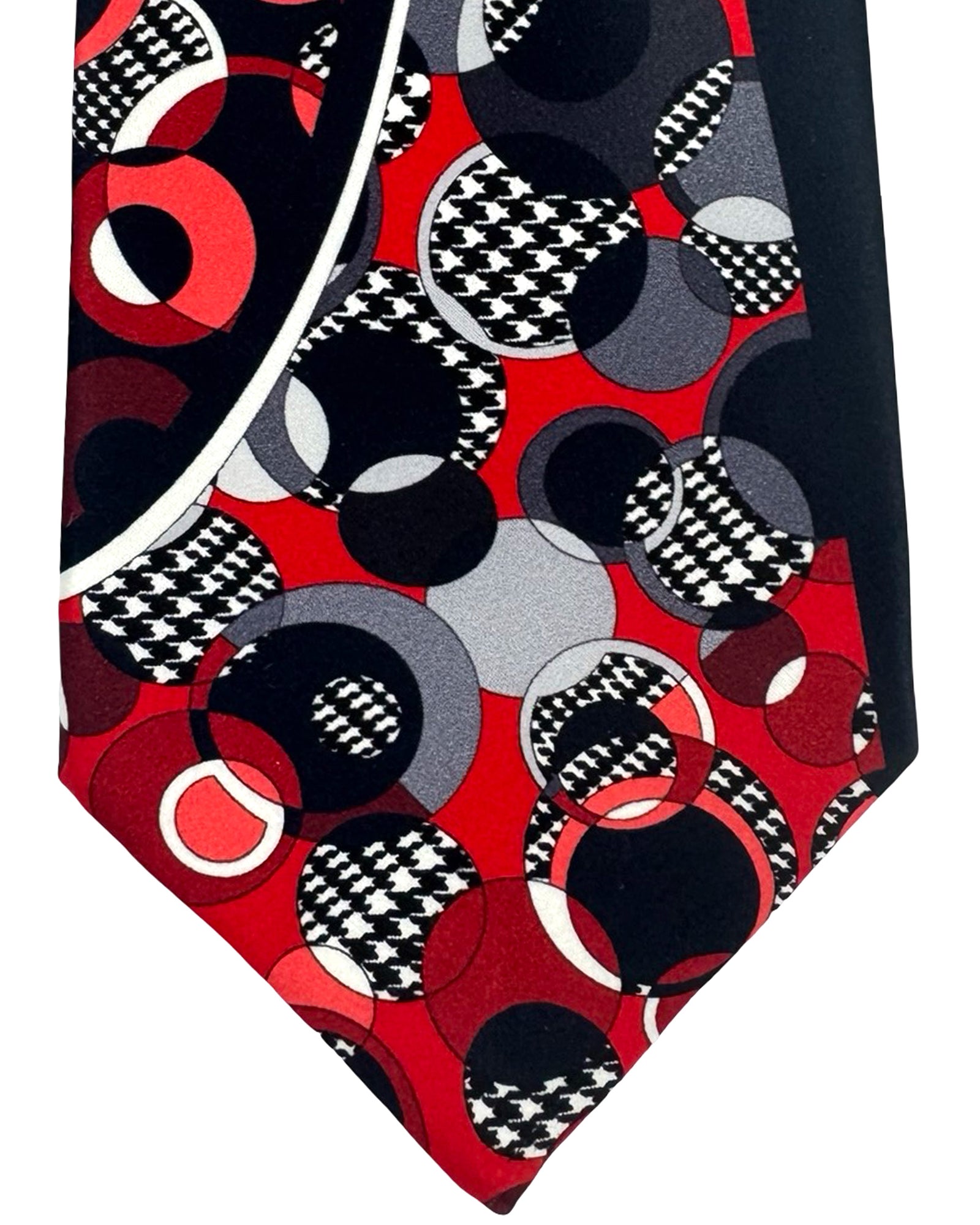 Pancaldi Silk Tie Black Gray Patterned Dots