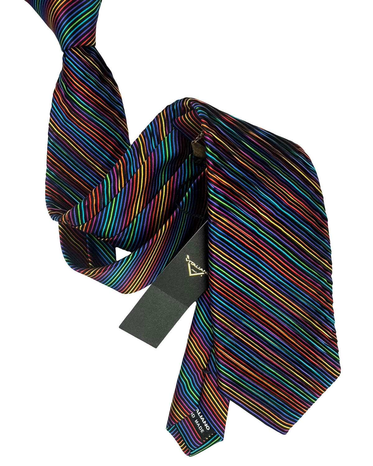 Pancaldi Pleated Silk Tie Striped Design