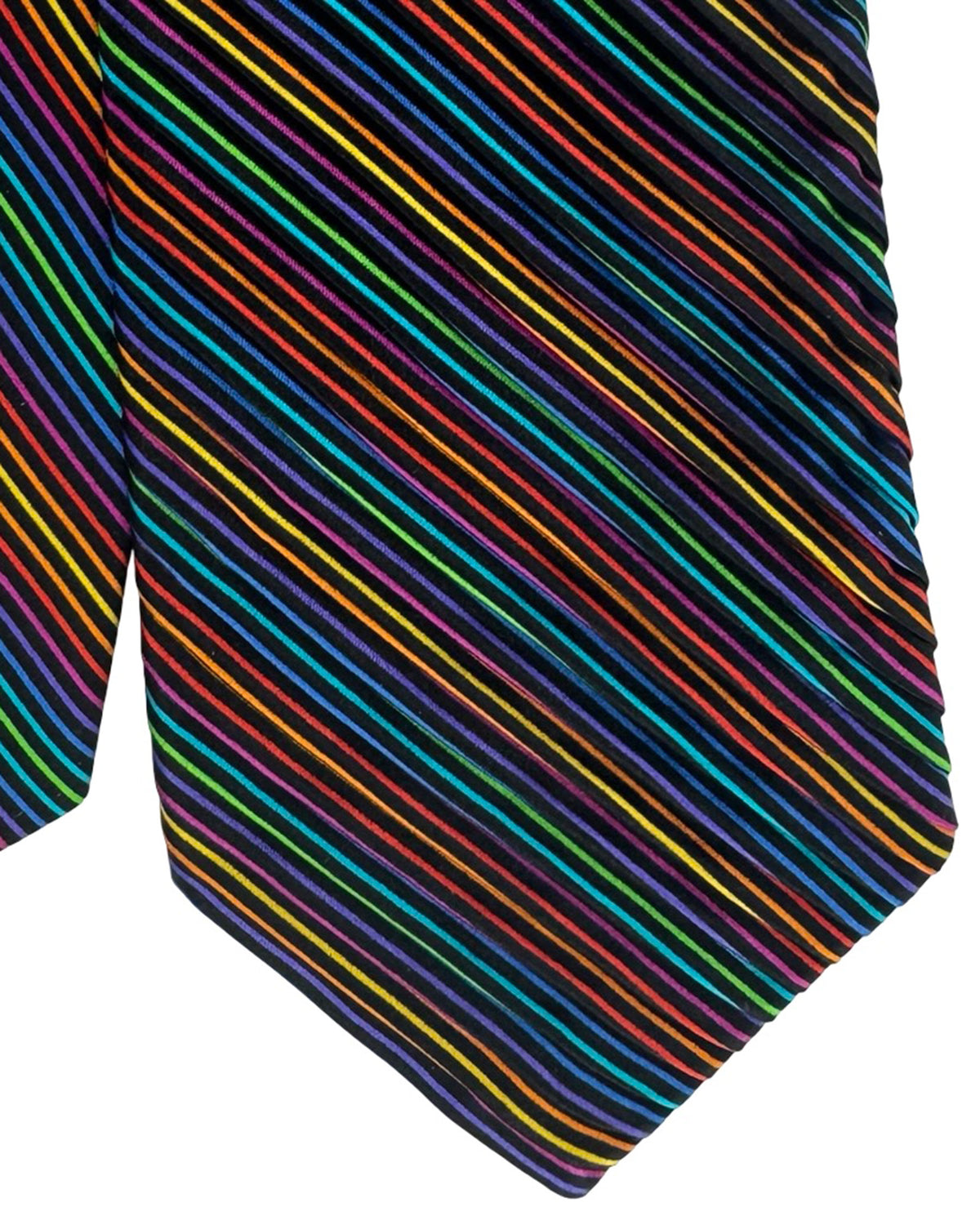 Vitaliano Pancaldi Pleated Silk Tie Striped Design