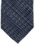 Vitaliano Pancaldi Pleated Silk Tie Dark Blue Silver Design