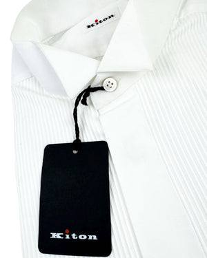 Kiton Tuxedo Shirt White Wing Collar