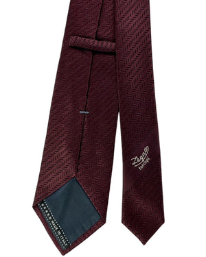 Ermenegildo Zegna Tie Solid maroon With Subtle Textured Weave