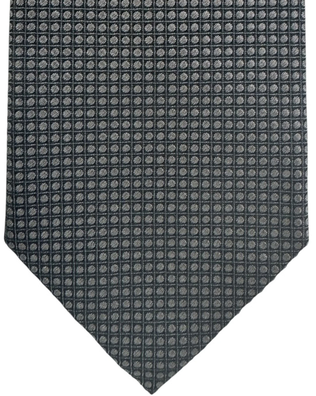 Ermenegildo Zegna Tie Gray Grid Dot