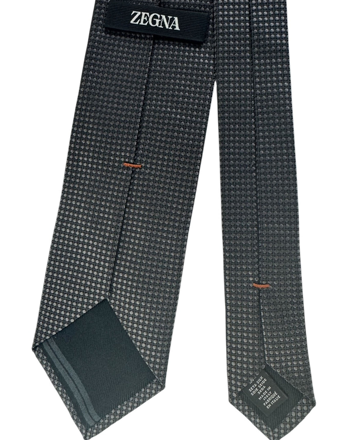 Ermenegildo Zegna Tie Gray Grid Dot