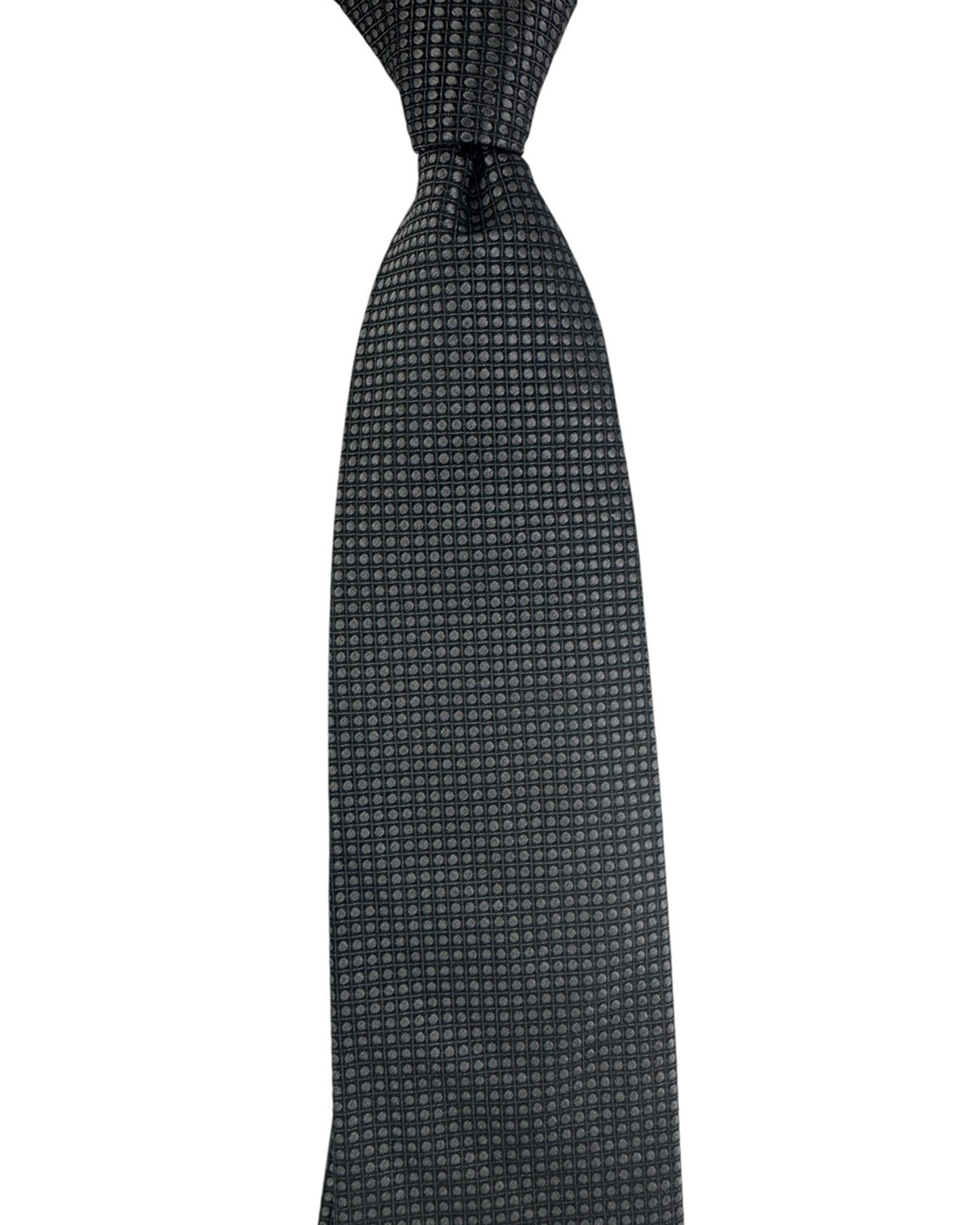 Ermenegildo Zegna Tie Gray Grid Dot