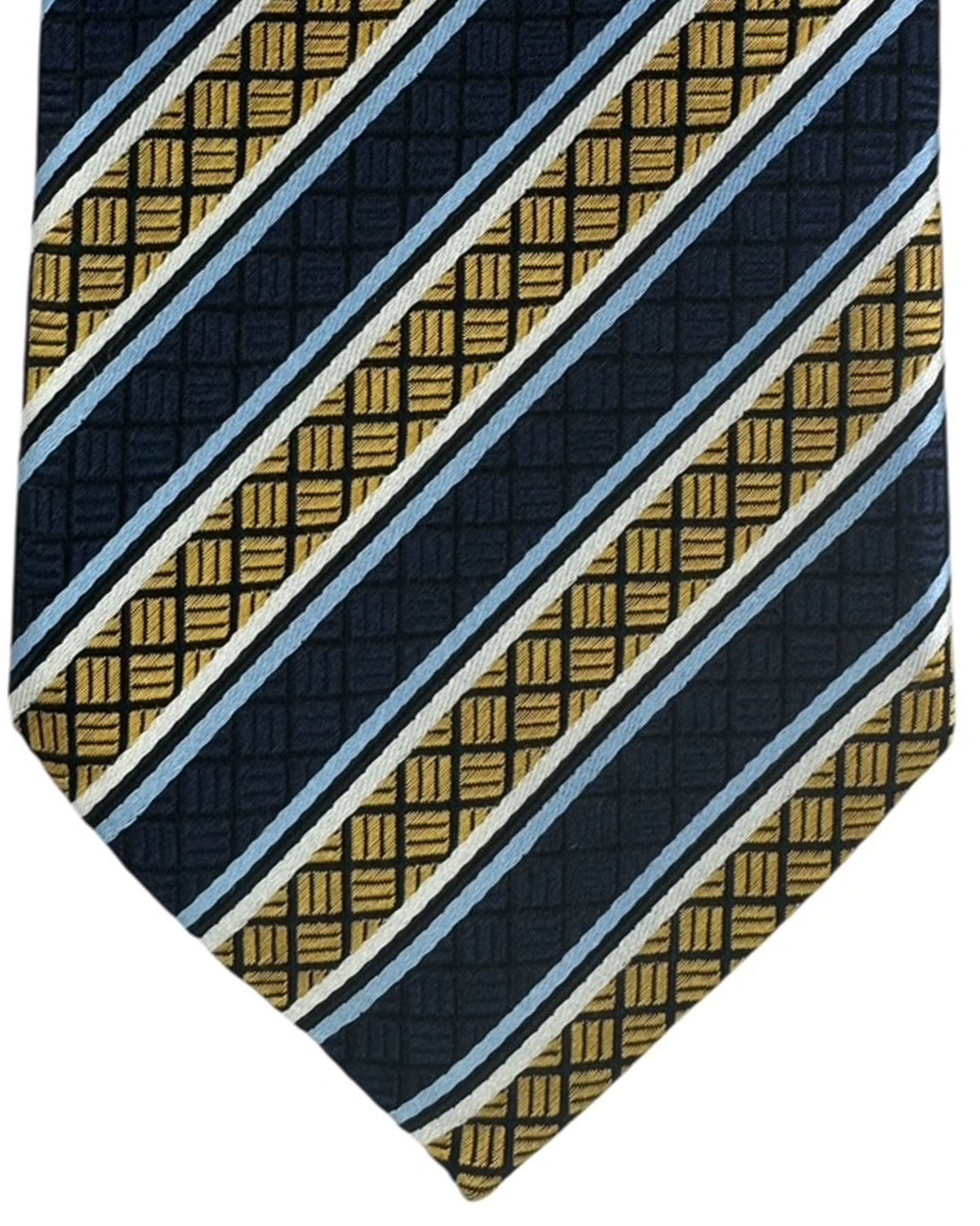Ermenegildo Zegna Tie Navy And Gold Stripe