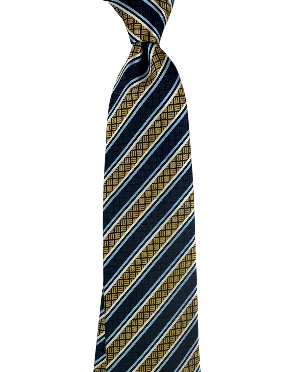 Ermenegildo Zegna Tie Navy And Gold Stripe