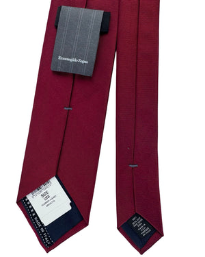 Ermenegildo Zegna Tie Bordeaux Ribbed Solid