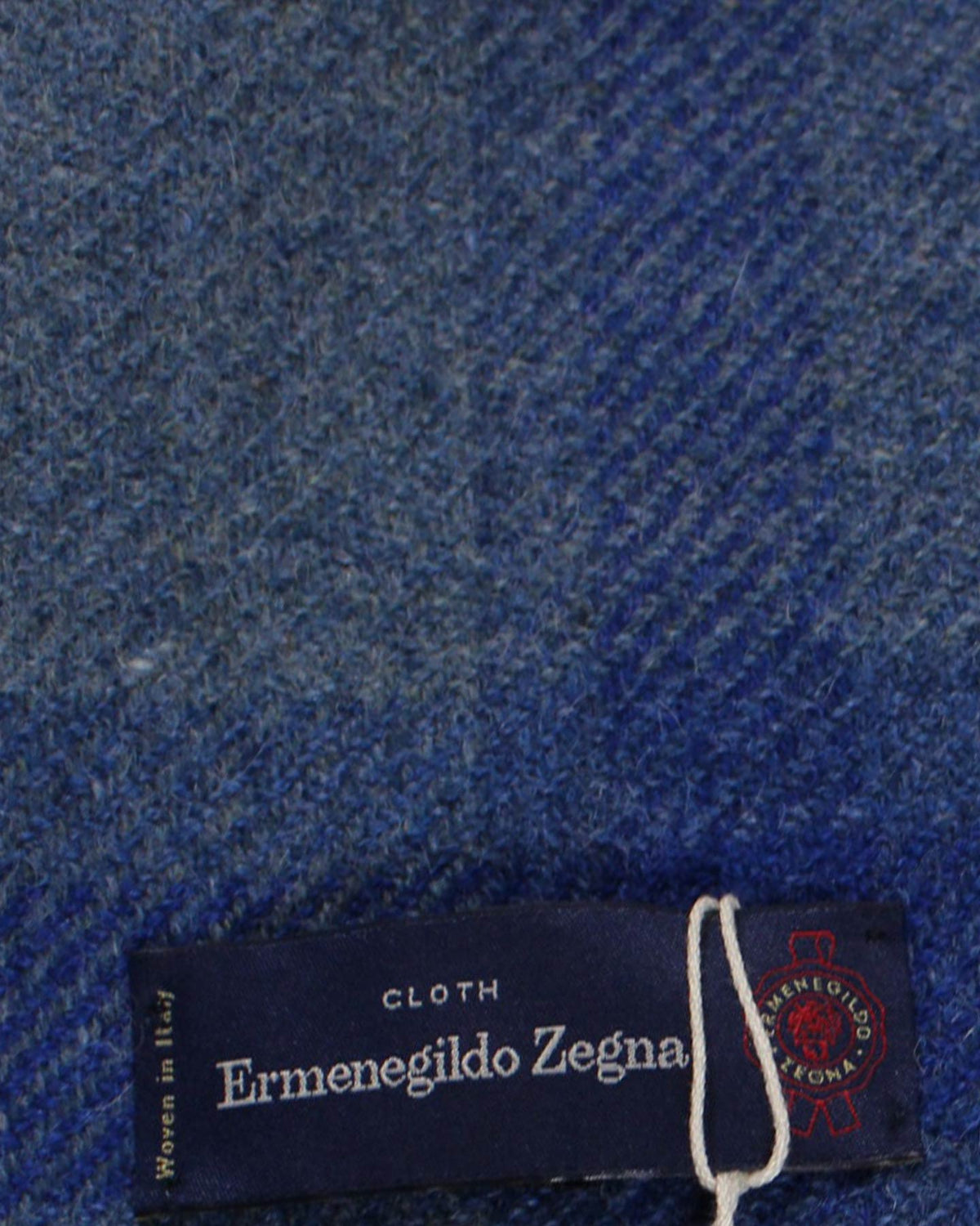Ermenegildo Zegna Throw Blanket Gray Royal Blue Plaid - Wool Alpaca Cashmere