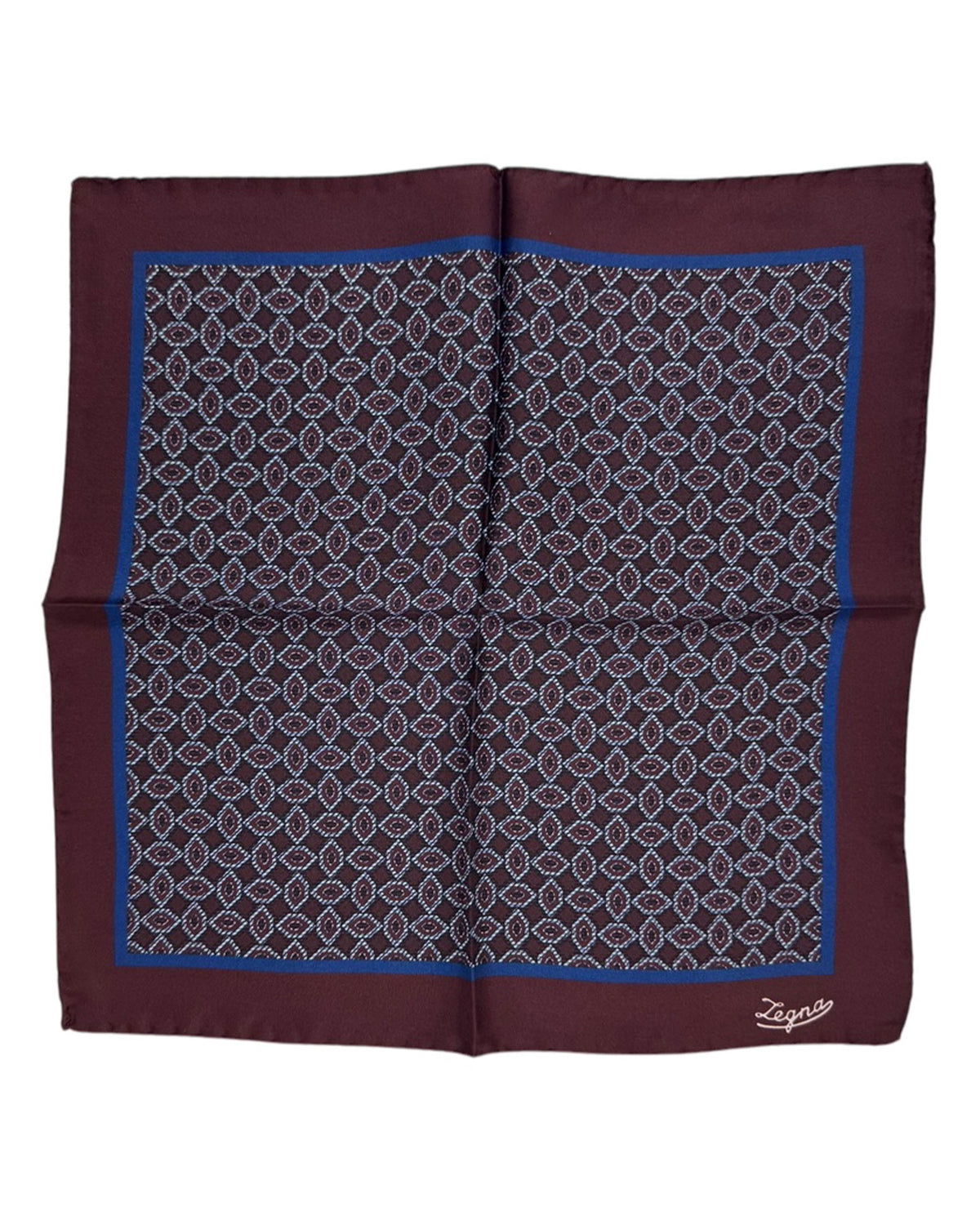 Ermenegildo Zegna Silk Pocket Square Maroon SALE