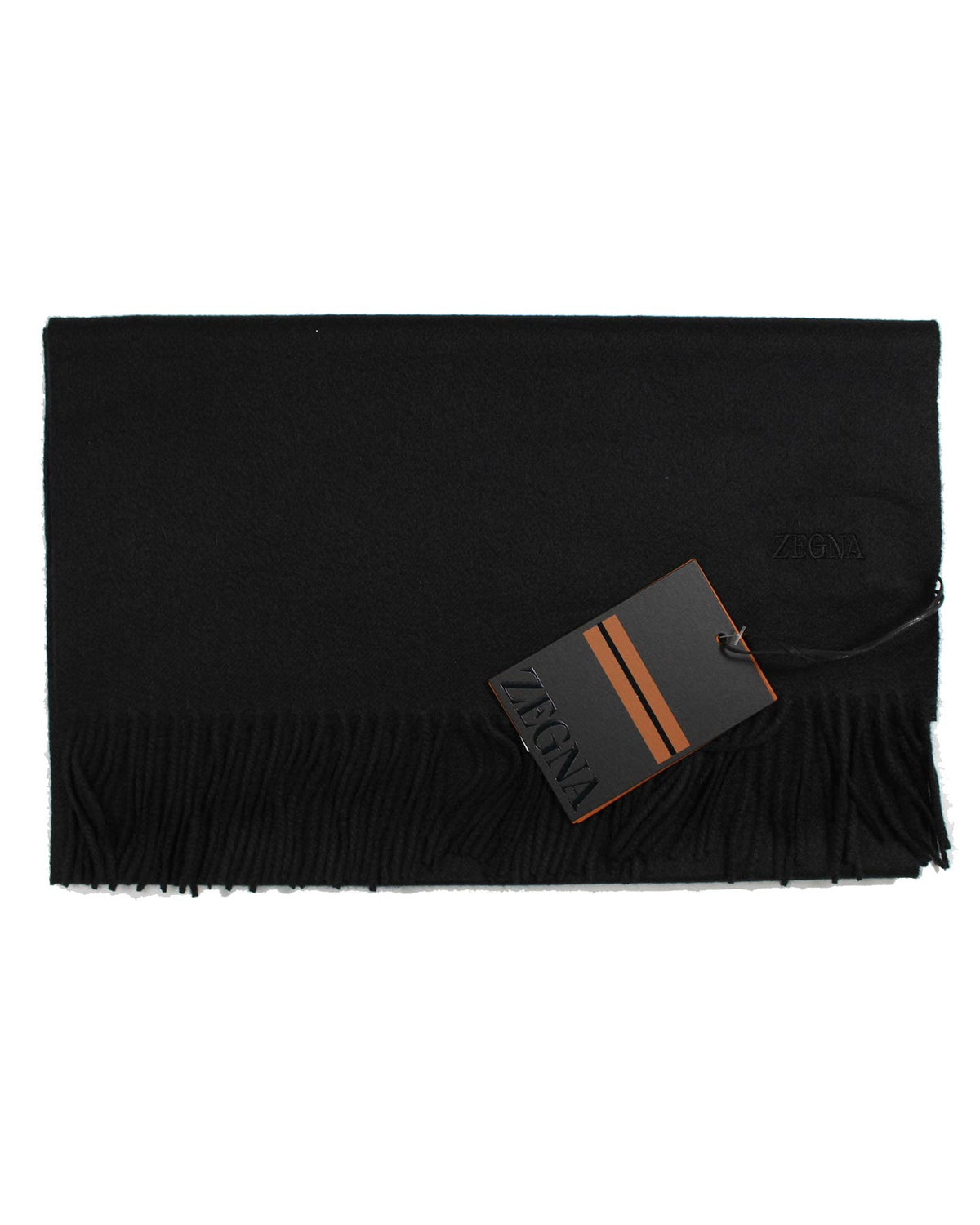 Ermenegildo Zegna Scarf Oasi Cashmere Solid Black SALE