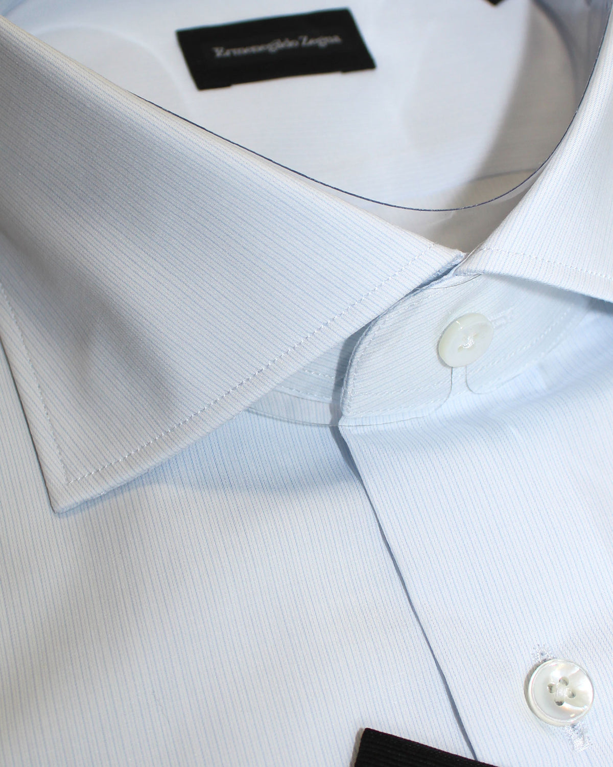 Ermenegildo Zegna Dress Shirt Light Blue Stripes 39 - 15 1/2