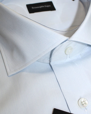 Ermenegildo Zegna Dress Shirt Light Blue Stripes 40 - 15 3/4