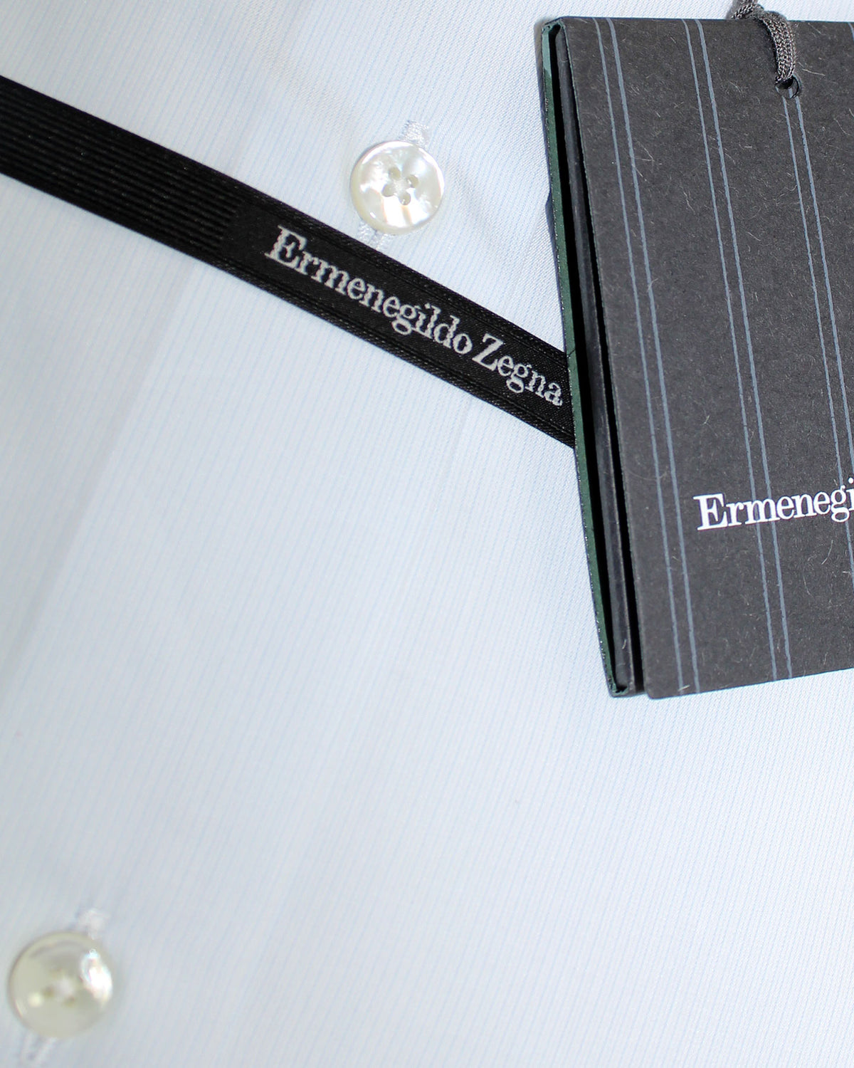 Ermenegildo Zegna Dress Shirt Light Blue Stripes 39 - 15 1/2