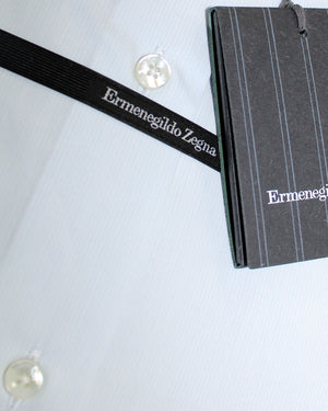 Ermenegildo Zegna Dress Shirt Light Blue Stripes 40 - 15 3/4