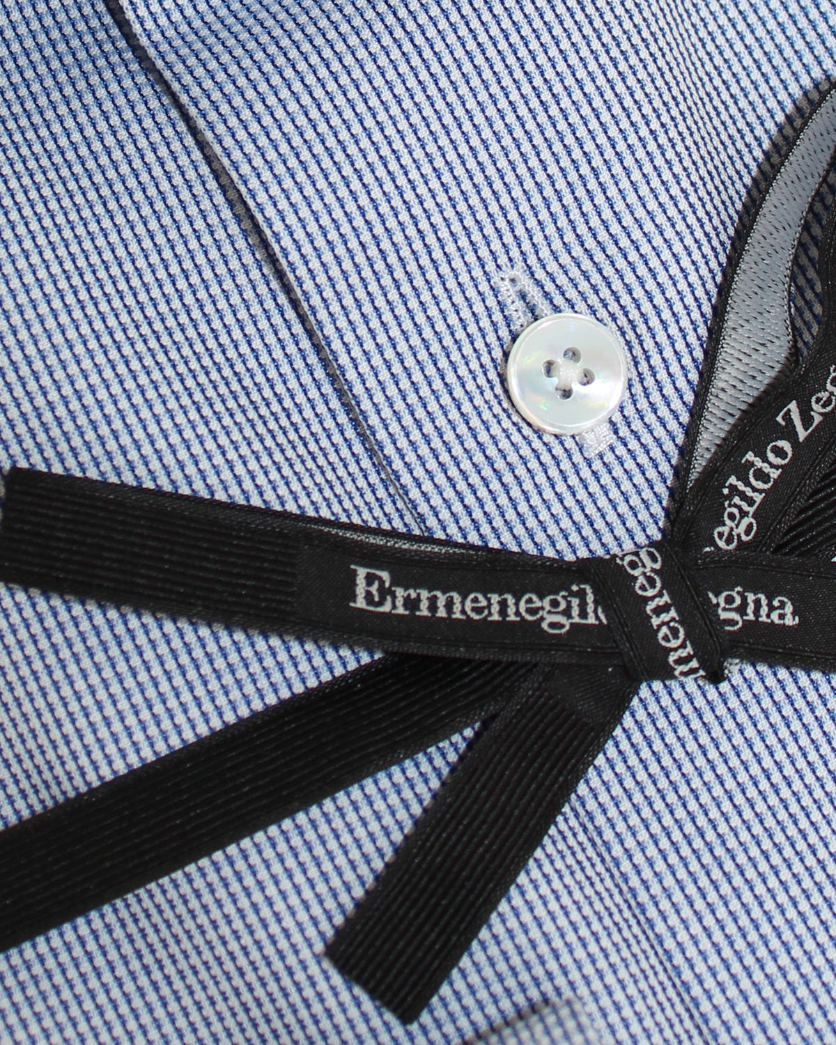 Ermenegildo Zegna Dress Shirt White Royal Blue Pattern 43 - 17