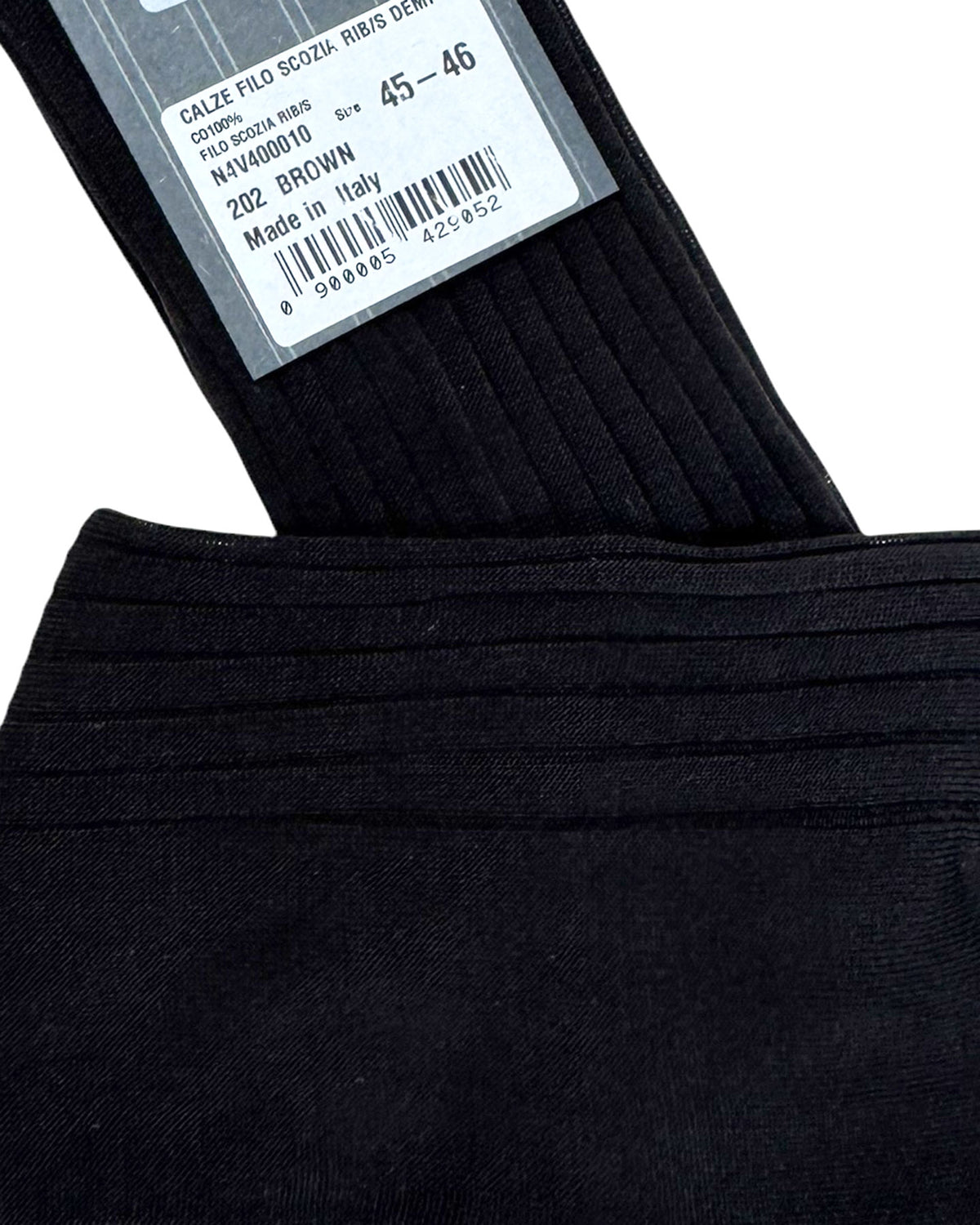 Zegna Socks Dark Brown Solid Ribbed