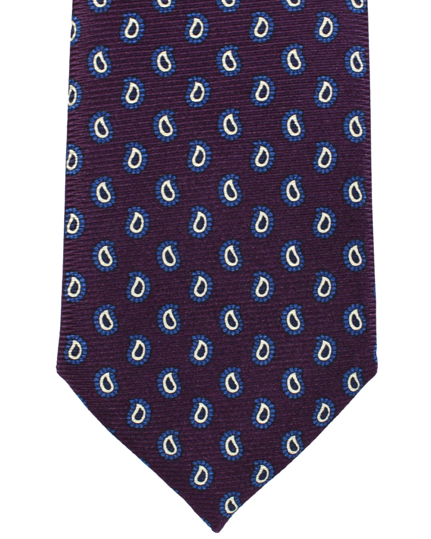 Ermenegildo Zegna Tie Maroon Navy Paisley Narrow Cut