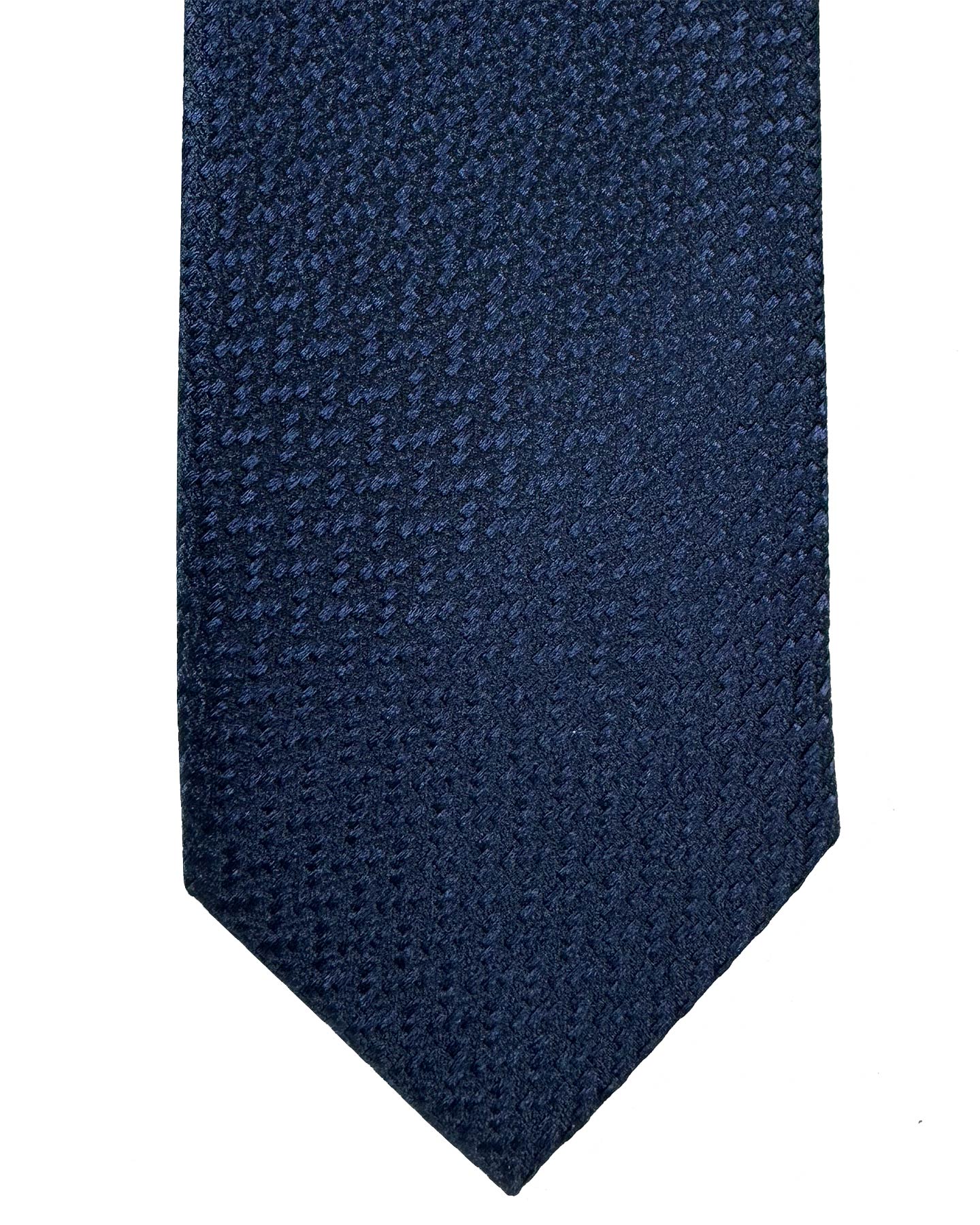 Ermenegildo Zegna Narrow Tie Dark Blue Tonal Pattern