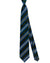 Ermenegildo Zegna Silk Tie Dark Green Dark Blue Stripes - Hand Made in Italy