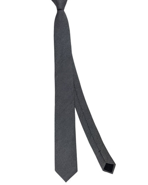 Ermenegildo Zegna Tie Black Silver - Narrow Necktie