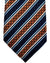 Ermenegildo Zegna Silk Tie Midnight Blue Rust Brown Blue Stripes Design