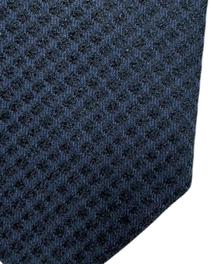 Ermenegildo Zegna Silk Tie Midnight Blue Black Design - Narrow Necktie