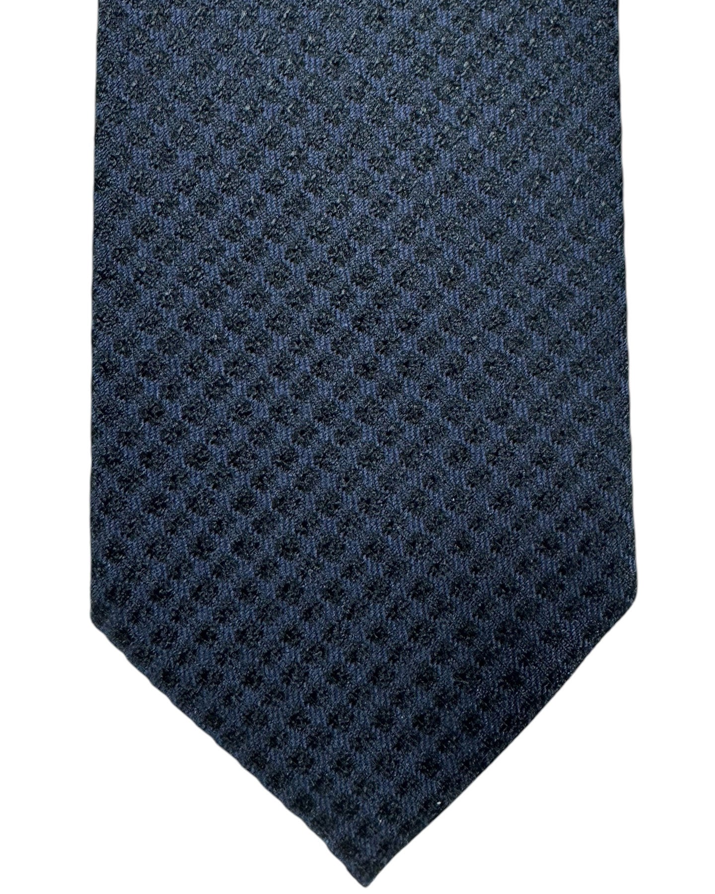 Ermenegildo Zegna silk Tie Midnight Blue Design - Narrow Necktie