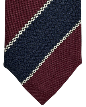 Ermenegildo Zegna Tie Navy Maroon Stripes