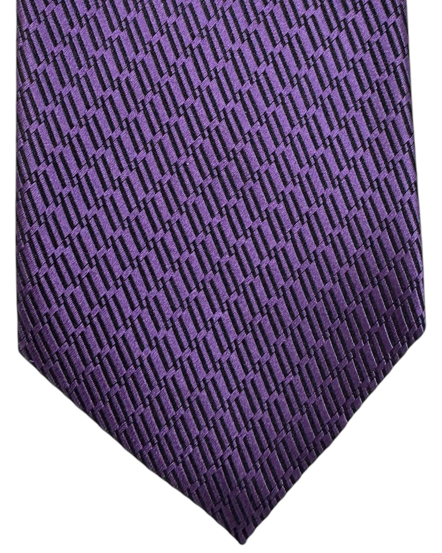 Ermenegildo Zegna Silk Tie Purple Pattern - Self Tipped