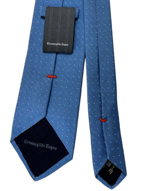 Ermenegildo Zegna  Extra Long Tie Blue Micro Dots