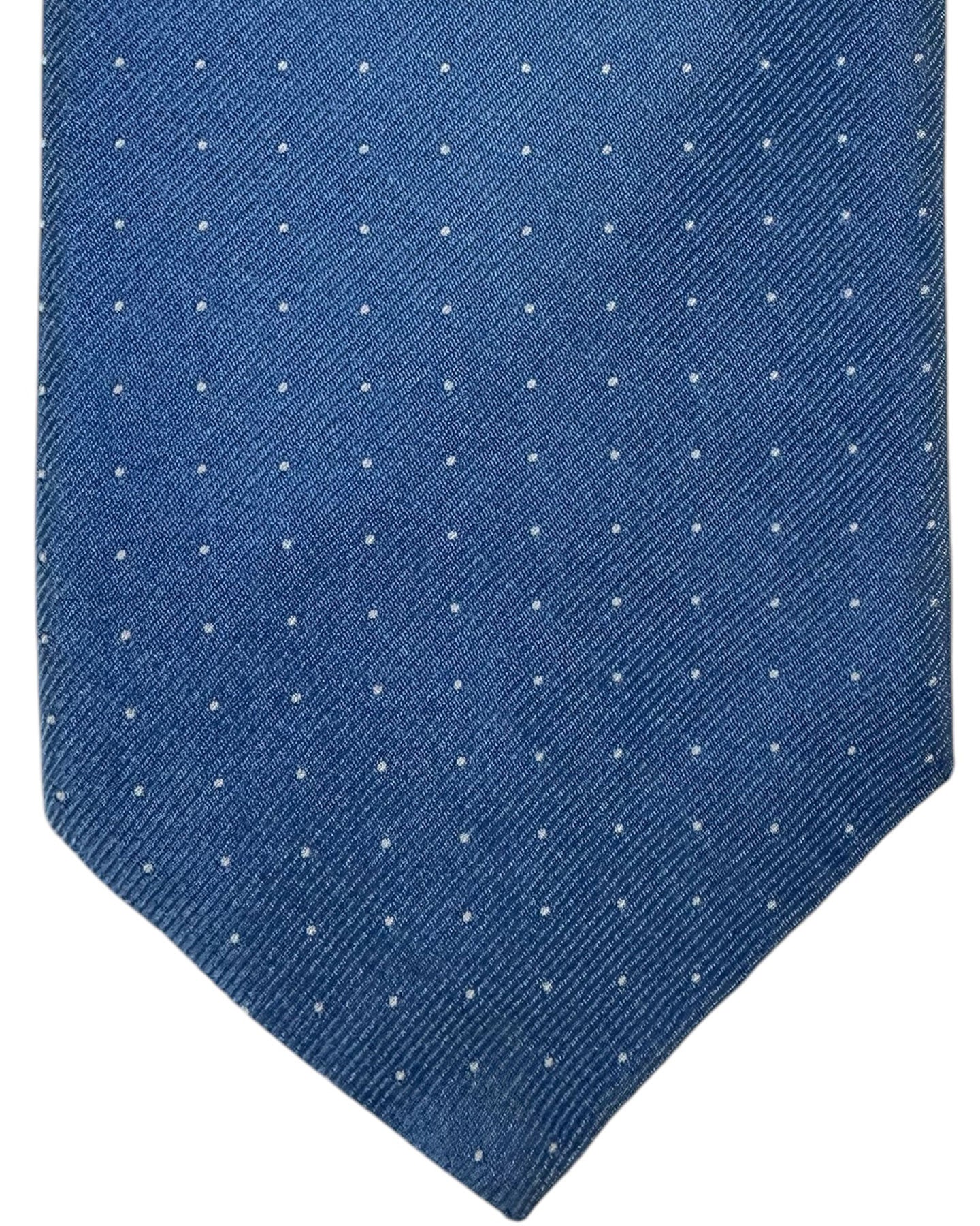 Ermenegildo Zegna  Extra Long Tie Blue Micro Dots