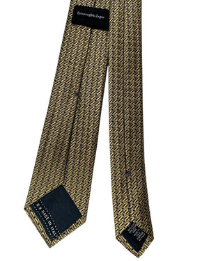 Ermenegildo Zegna Narrow Tie Yellow-Gold Z Logo Design