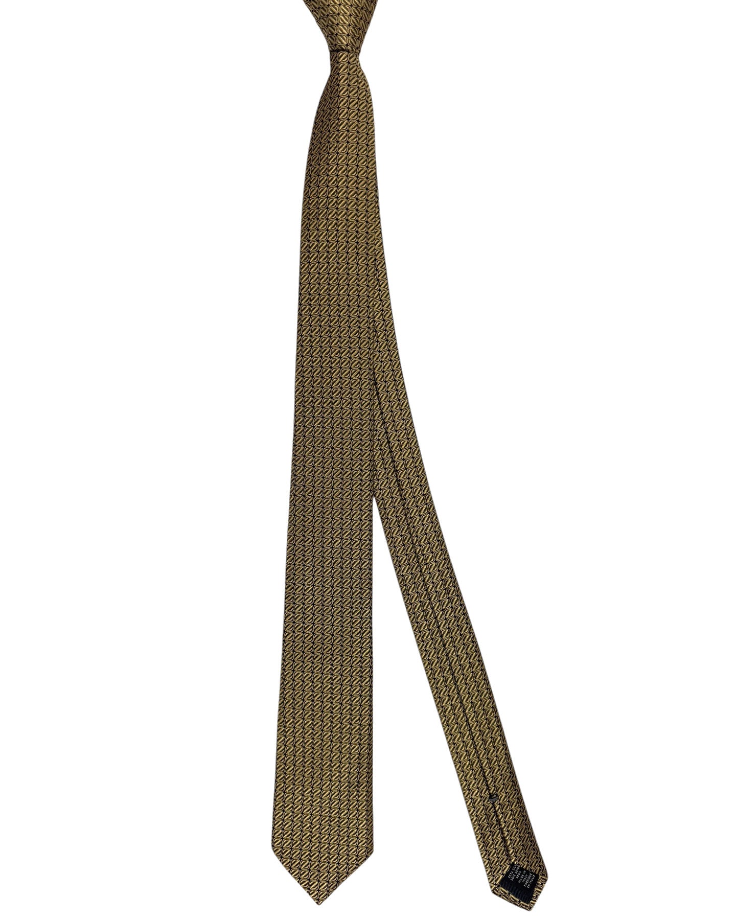 Ermenegildo Zegna Narrow Tie Yellow-Gold Z Logo Design