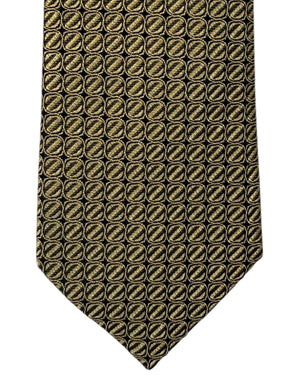 Ermenegildo Zegna Narrow Tie Yellow-Gold Z Logo Design