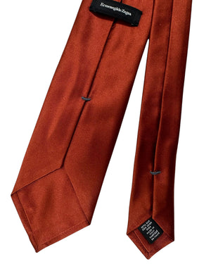 Ermenegildo Zegna Silk Tie Solid Rust Brown