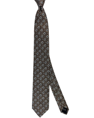 Ermenegildo Zegna Silk Necktie Taupe Pattern