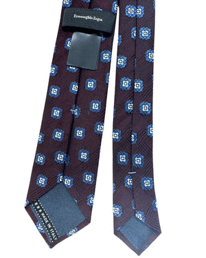 Ermenegildo Zegna Tie Brown Blue - Narrow Cut