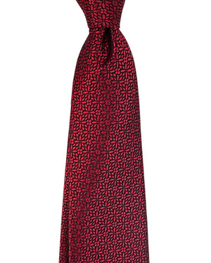 Ermenegildo Zegna Tie Bordeaux Floral Pattern - Narrow Cut