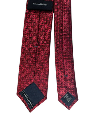 Ermenegildo Zegna Tie Bordeaux Floral Pattern - Narrow Cut