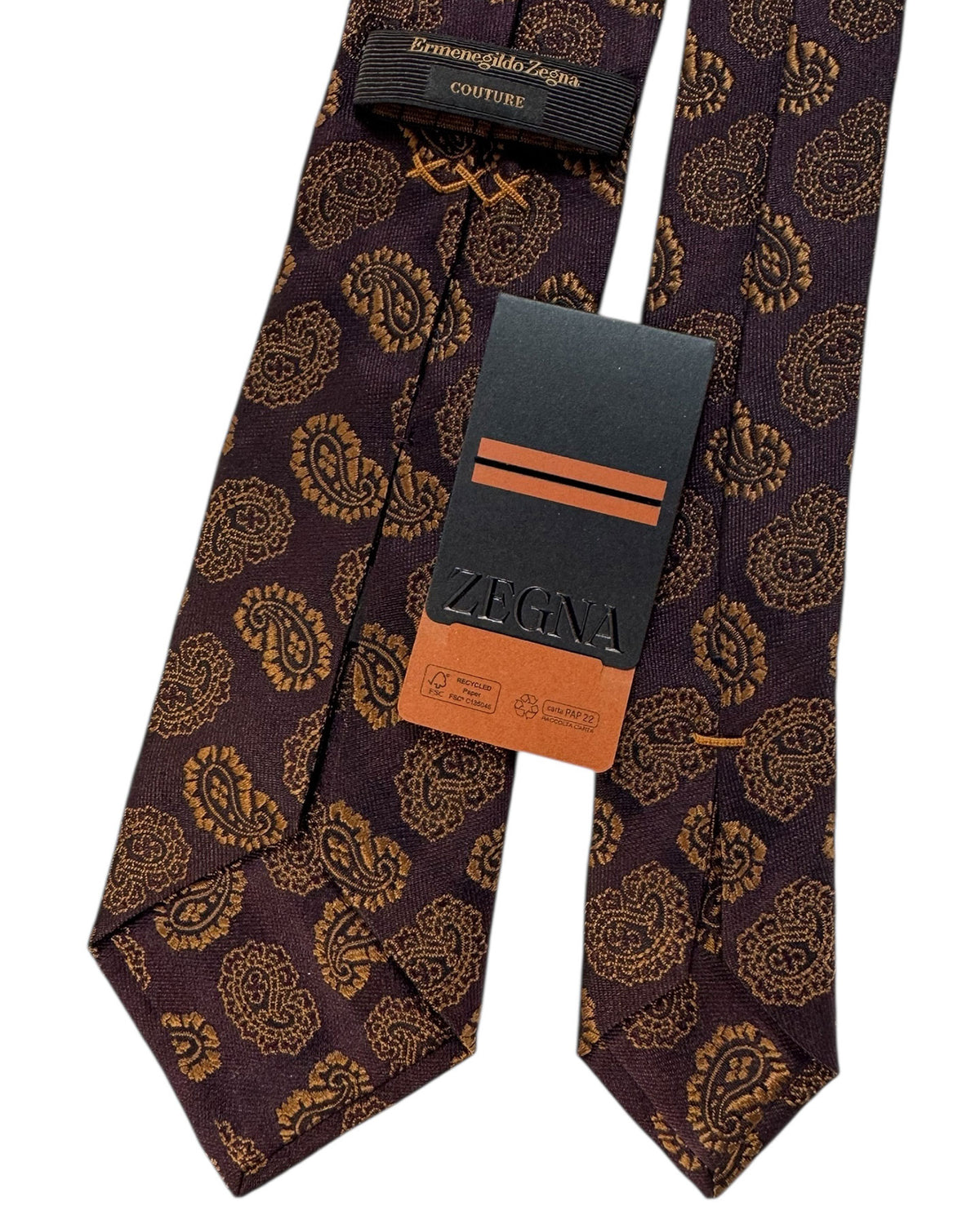 Zegna Tie Couture Brown Paisley