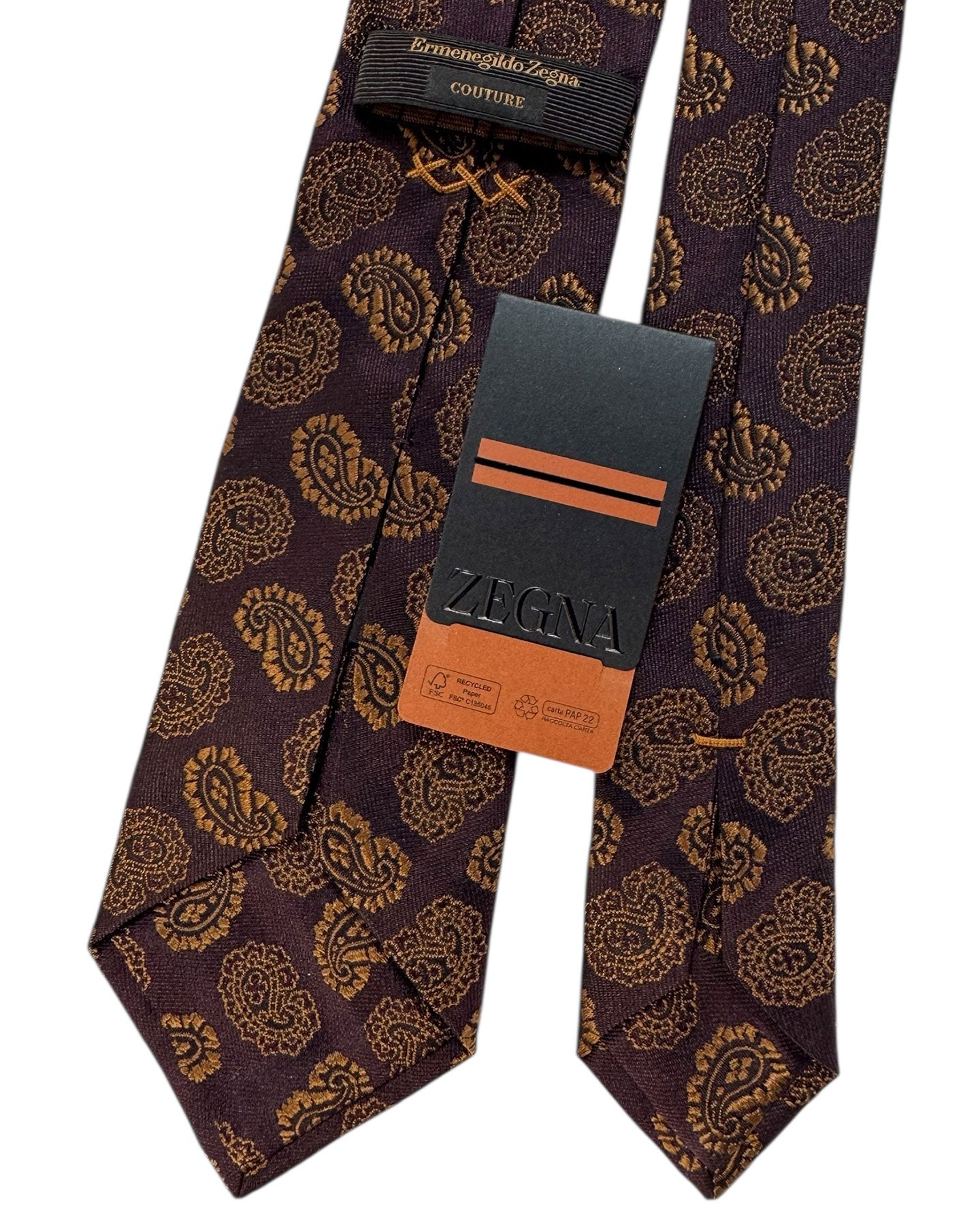 Ermenegildo Zegna Tie Couture Brown Paisley