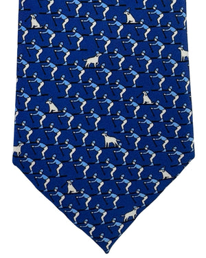 Ermenegildo Zegna Tie Navy Cross Country Ski Novelty Design