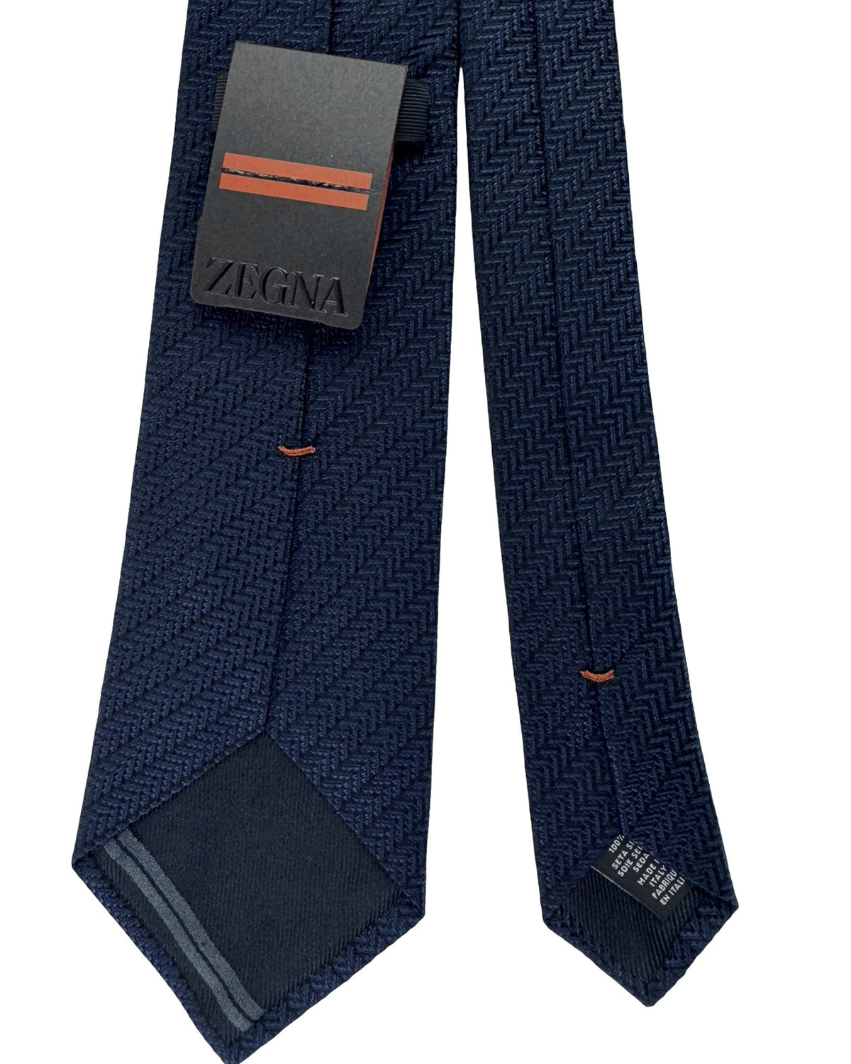 Ermenegildo Zegna Tie Midnight Blue Striped Pattern