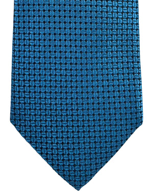 Ermenegildo Zegna Tie Teal Pattern - Narrow Cut