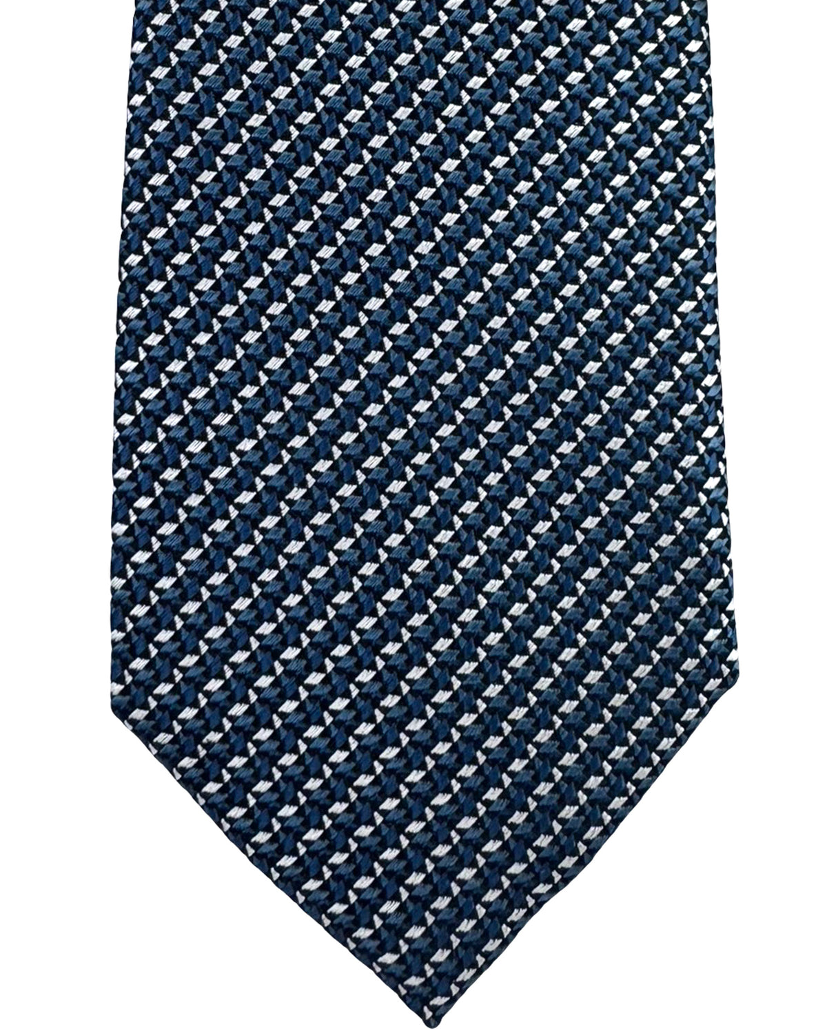 Ermenegildo Zegna Tie Teal Black Silver - Narrow Cut