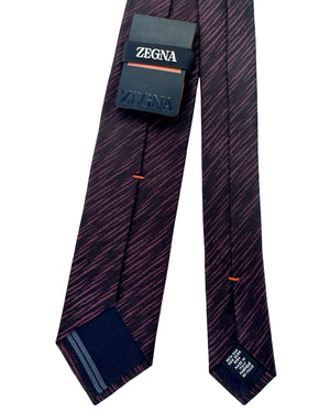 Ermenegildo Zegna Tie Black Brown - Narrow Necktie