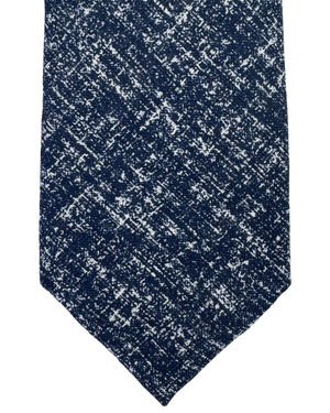 Ermenegildo Zegna Tie Dark Blue Gray - Linen Narrow Necktie