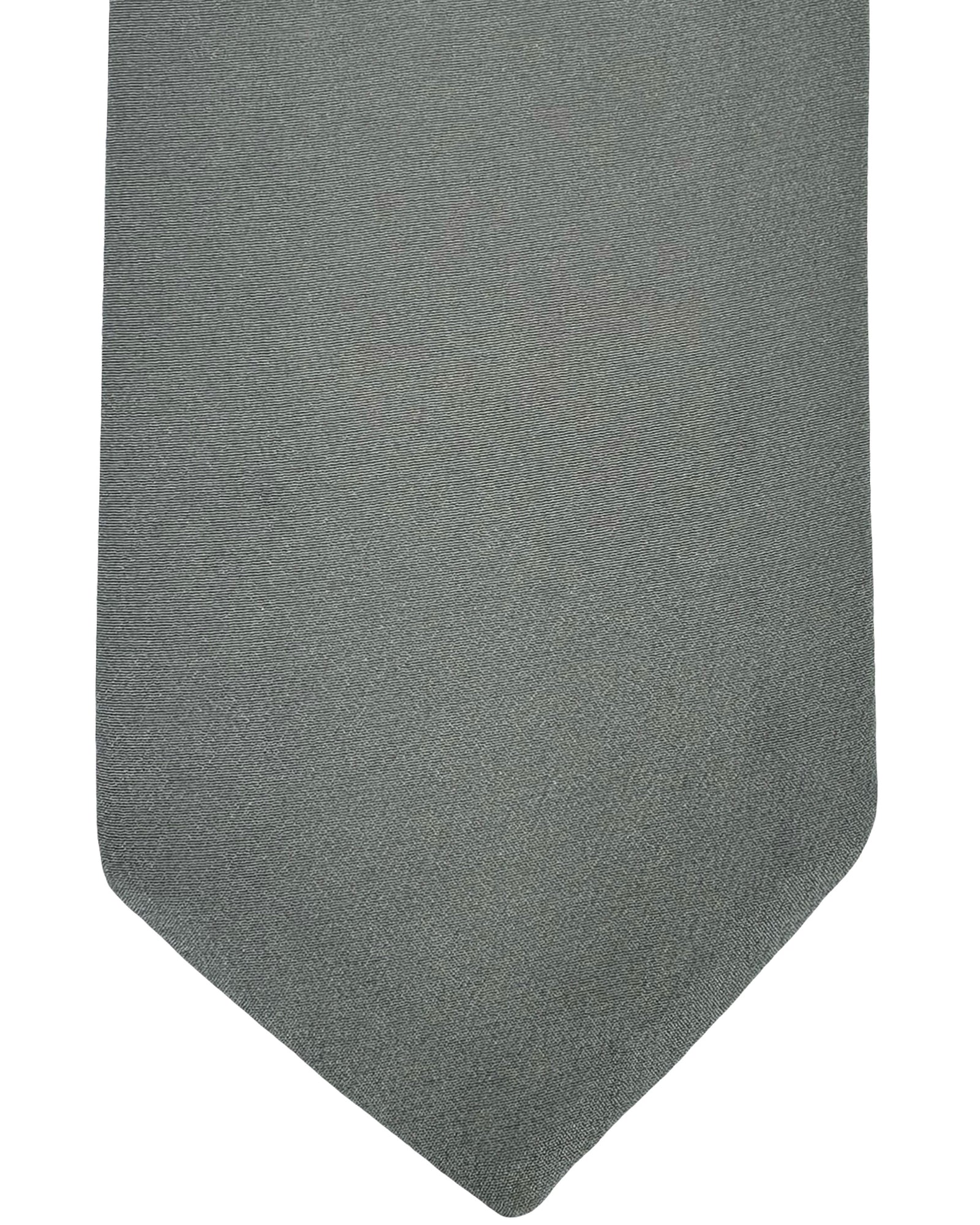 Ermenegildo Zegna Couture Tie Gray Solid - 2 Sided